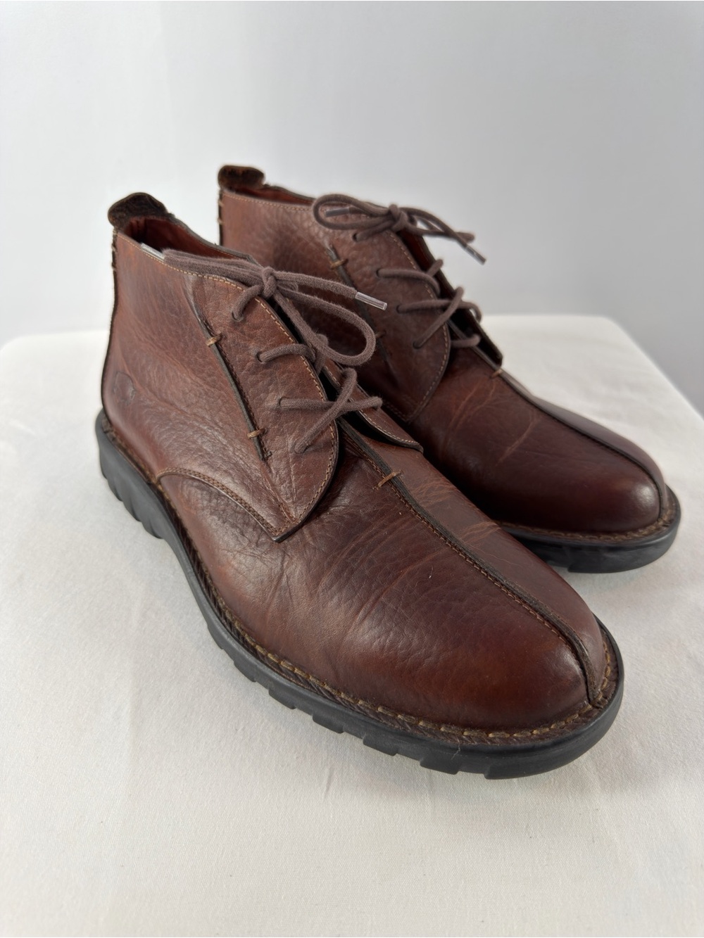 H.S. Trask Men's Brown Leather Lace-Up Ankle Boots Size 10.5